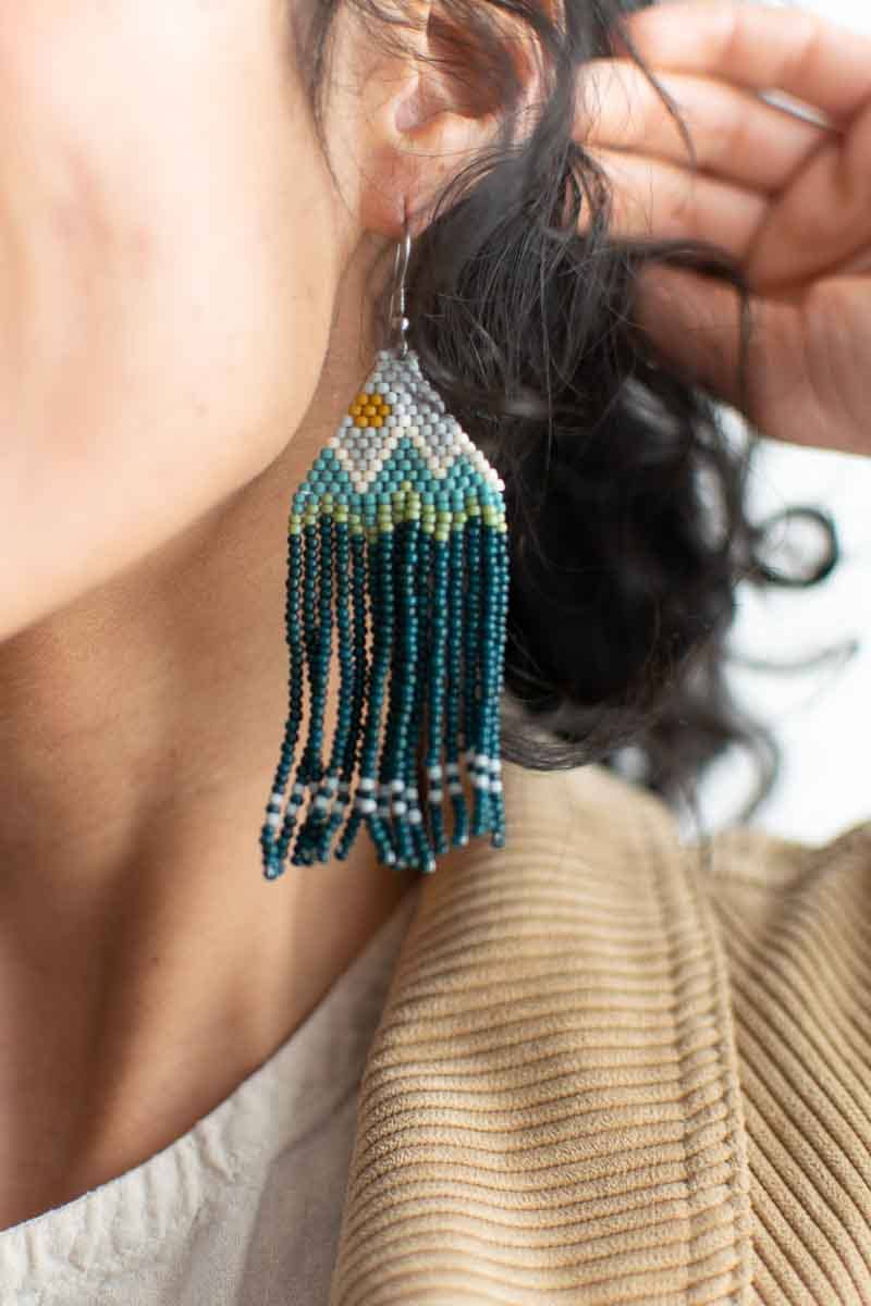 Beaded Fringe Earrings Los Montañas