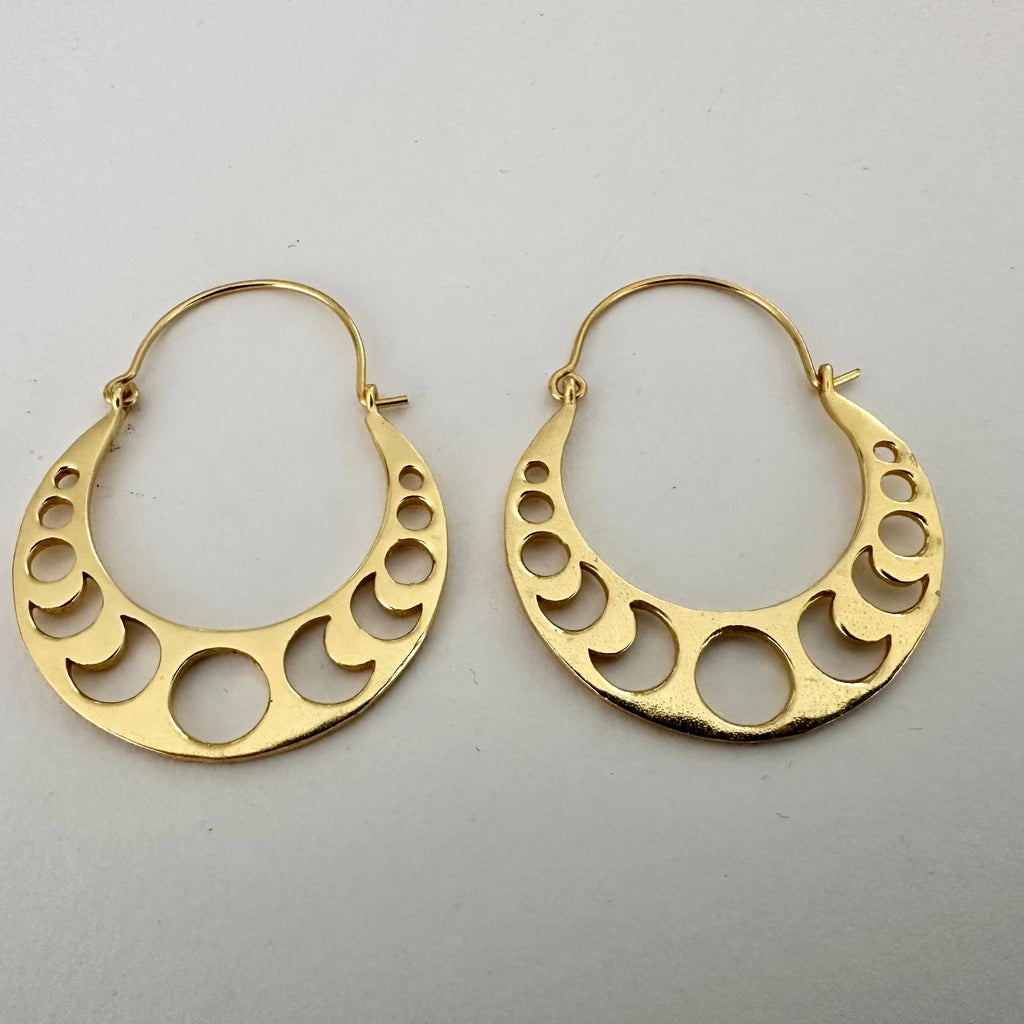 Lunar Phase Earrings | 18K Gold-Plated